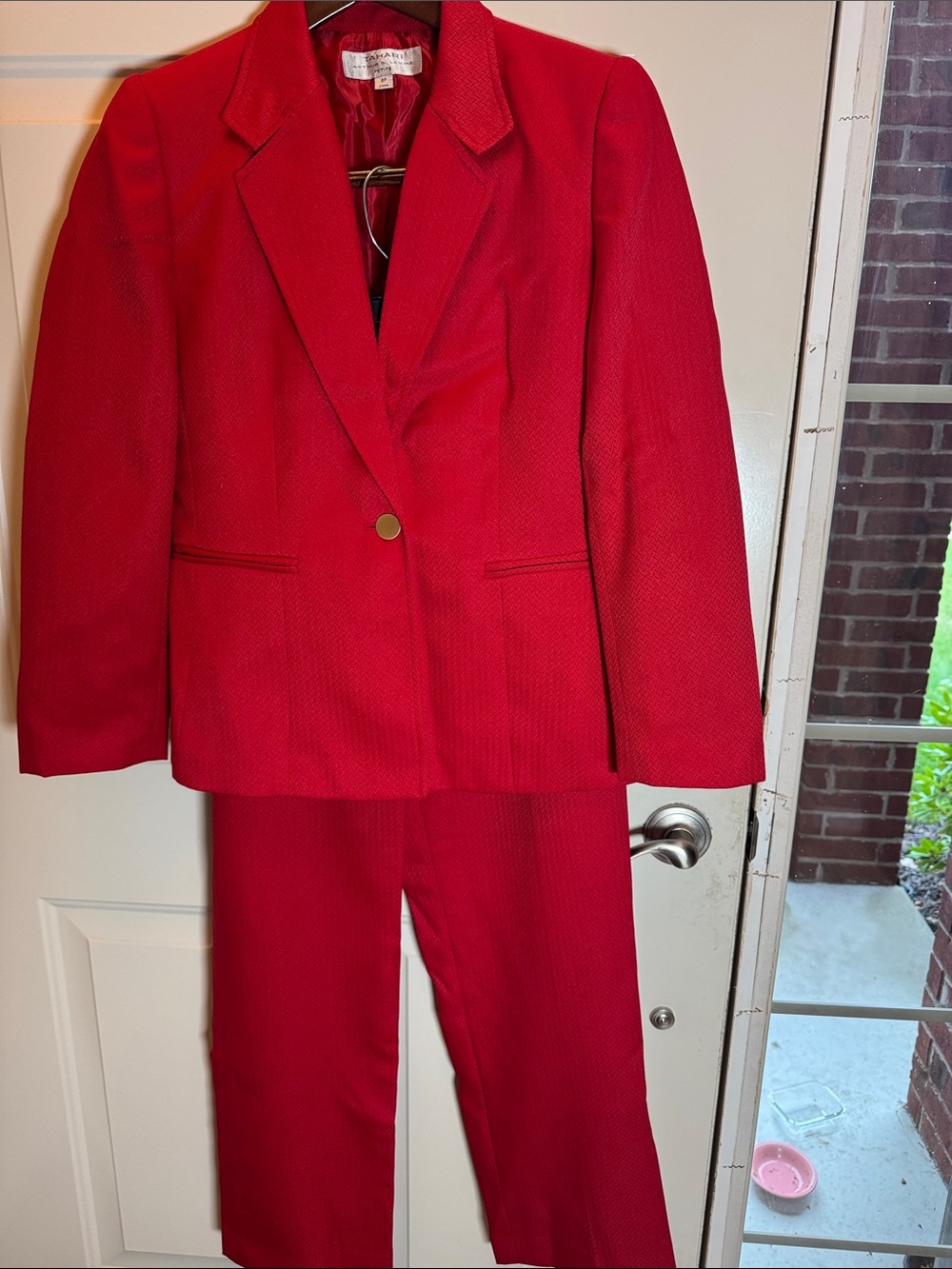 Tahari Red Women's Blazer and Matching Pants Suit